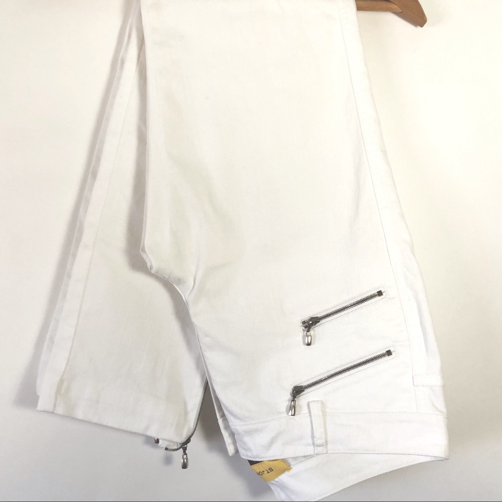 St John zipper white ankle skinny jean Size 4